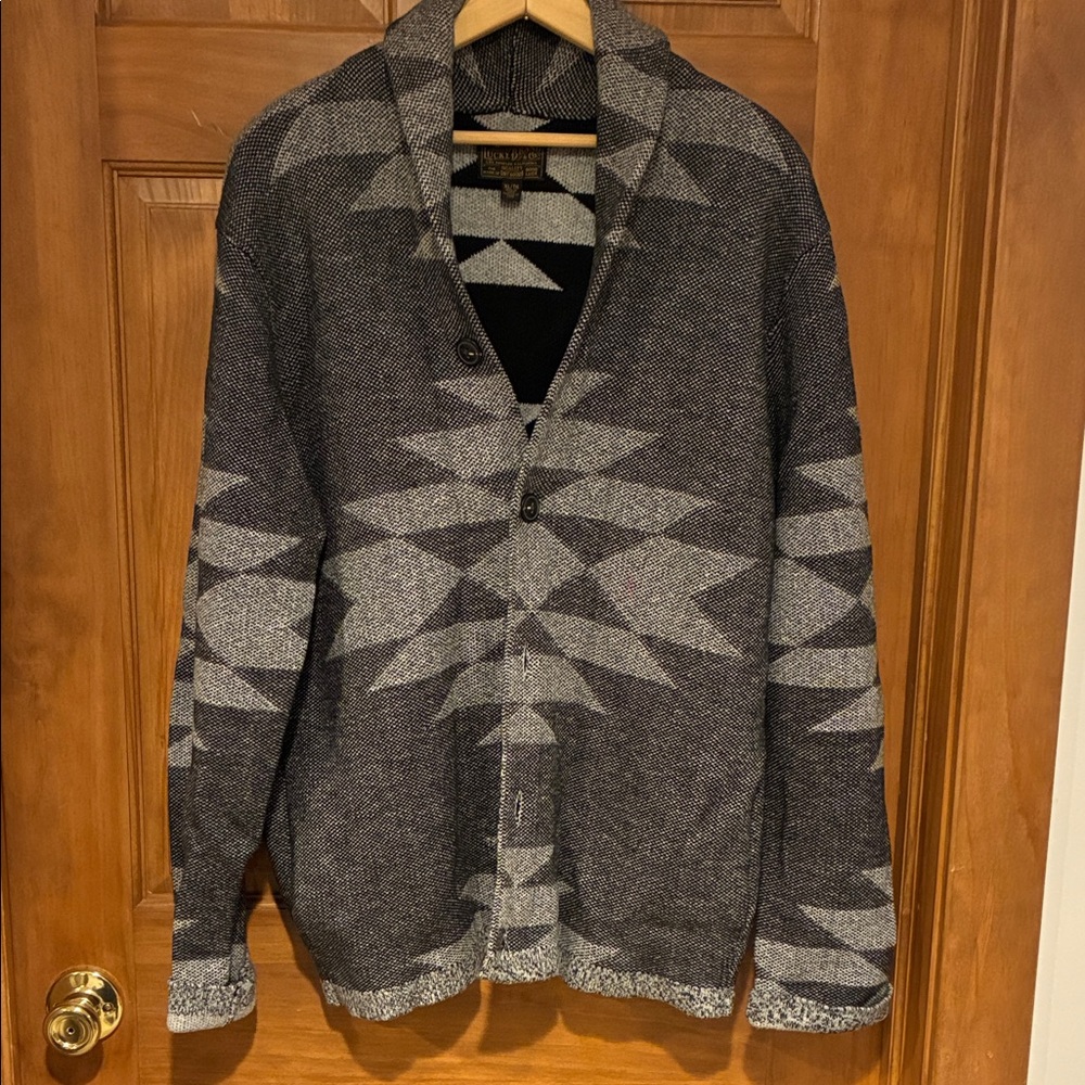 Men's lucky brand Gray Patterned Sweater
